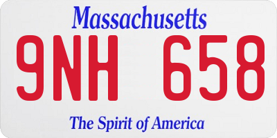 MA license plate 9NH658