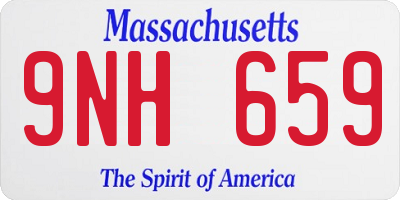 MA license plate 9NH659