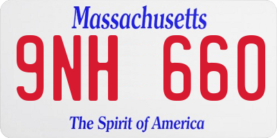 MA license plate 9NH660