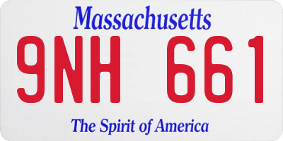 MA license plate 9NH661