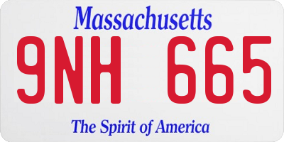 MA license plate 9NH665