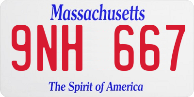 MA license plate 9NH667