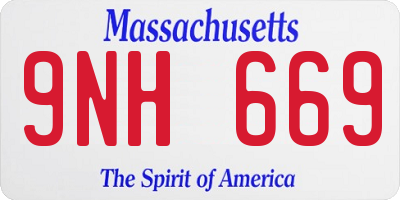 MA license plate 9NH669