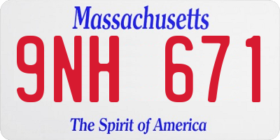 MA license plate 9NH671