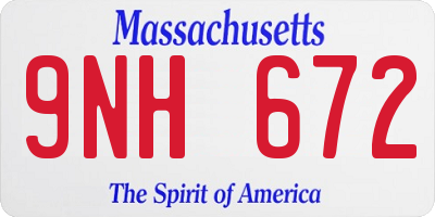 MA license plate 9NH672
