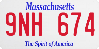 MA license plate 9NH674