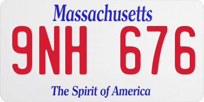 MA license plate 9NH676