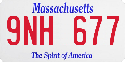 MA license plate 9NH677