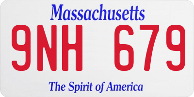 MA license plate 9NH679