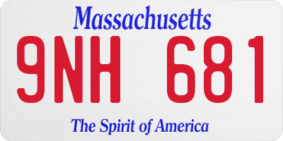 MA license plate 9NH681