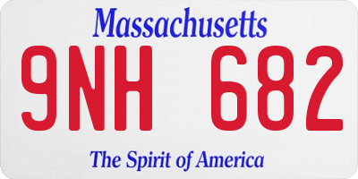 MA license plate 9NH682