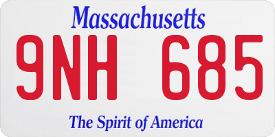 MA license plate 9NH685