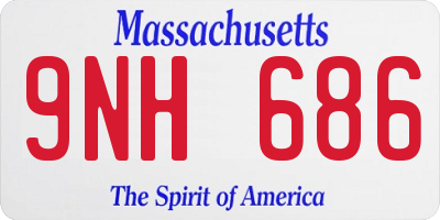 MA license plate 9NH686