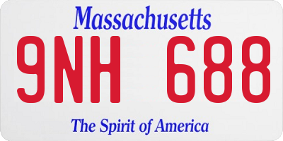 MA license plate 9NH688