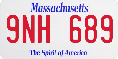 MA license plate 9NH689
