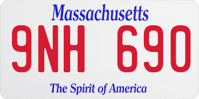 MA license plate 9NH690