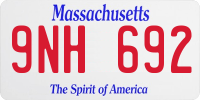 MA license plate 9NH692