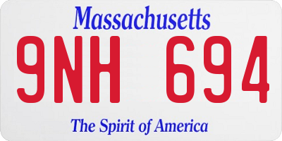 MA license plate 9NH694