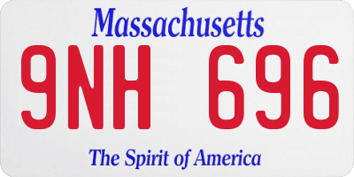 MA license plate 9NH696