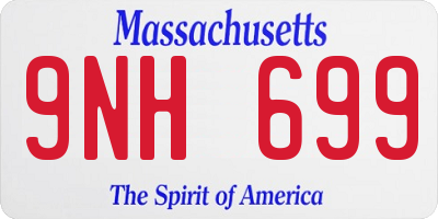 MA license plate 9NH699