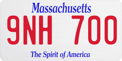 MA license plate 9NH700