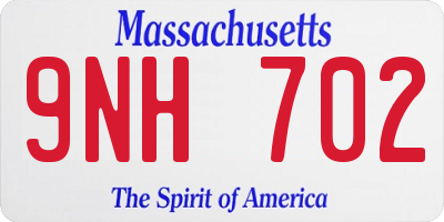 MA license plate 9NH702