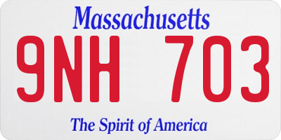 MA license plate 9NH703