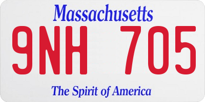 MA license plate 9NH705