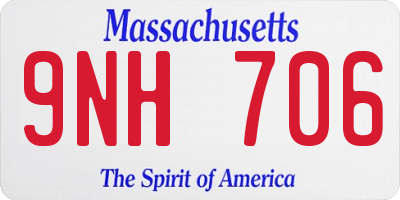 MA license plate 9NH706