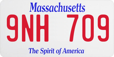 MA license plate 9NH709