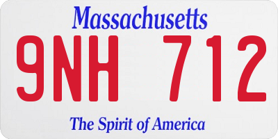 MA license plate 9NH712