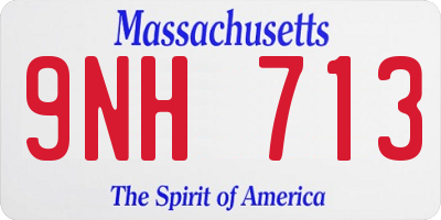 MA license plate 9NH713