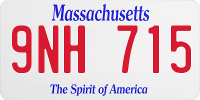 MA license plate 9NH715