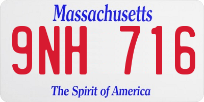 MA license plate 9NH716