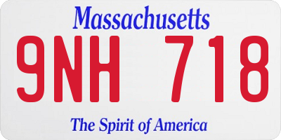 MA license plate 9NH718