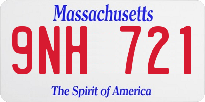MA license plate 9NH721