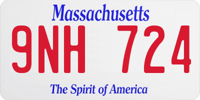 MA license plate 9NH724