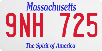 MA license plate 9NH725