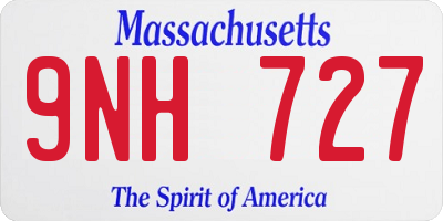 MA license plate 9NH727