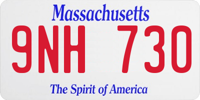 MA license plate 9NH730