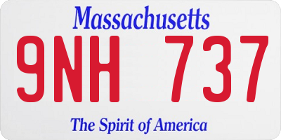 MA license plate 9NH737