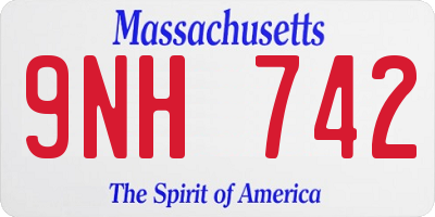 MA license plate 9NH742