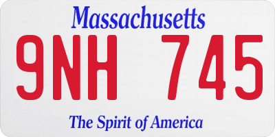 MA license plate 9NH745