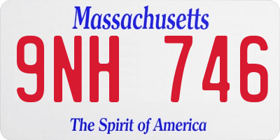 MA license plate 9NH746
