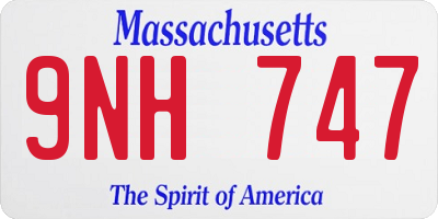 MA license plate 9NH747