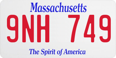 MA license plate 9NH749