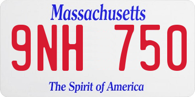 MA license plate 9NH750