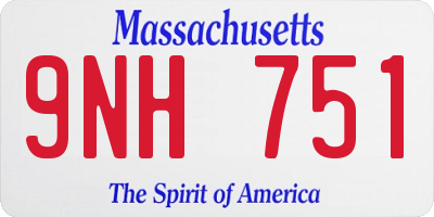 MA license plate 9NH751