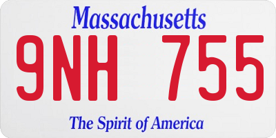 MA license plate 9NH755