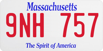 MA license plate 9NH757